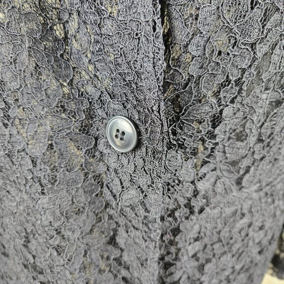 LC Lauren Conrad Size 12 Black Lace Blazer 1 Button Closure Front Pockets NWT - Picture 4 of 14